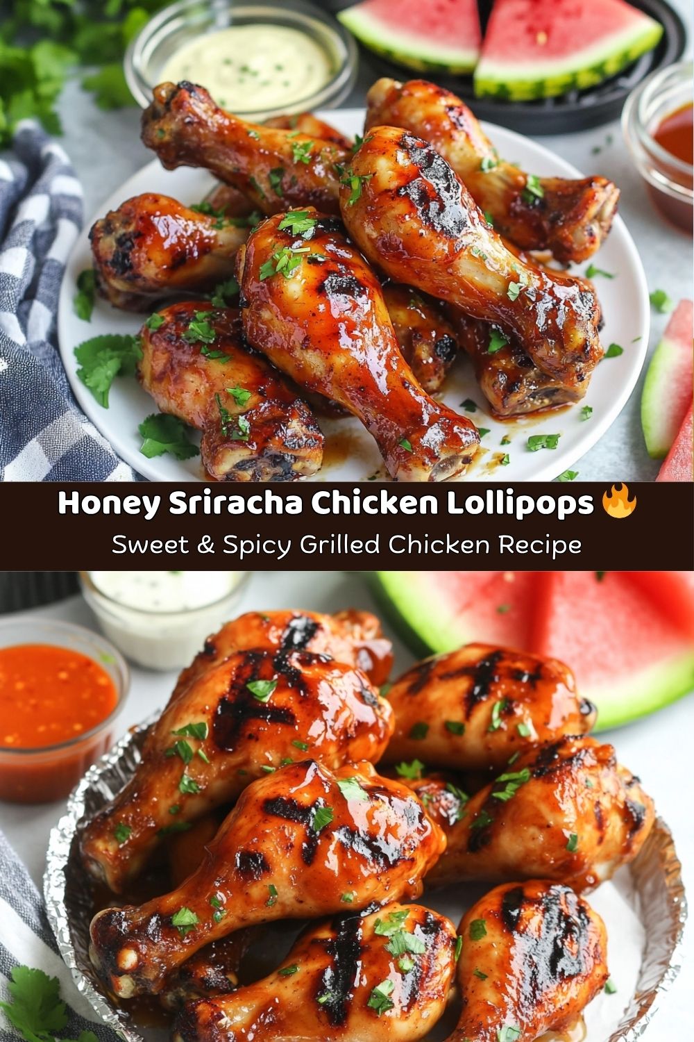 Honey Sriracha Grilled Chicken Lollipops