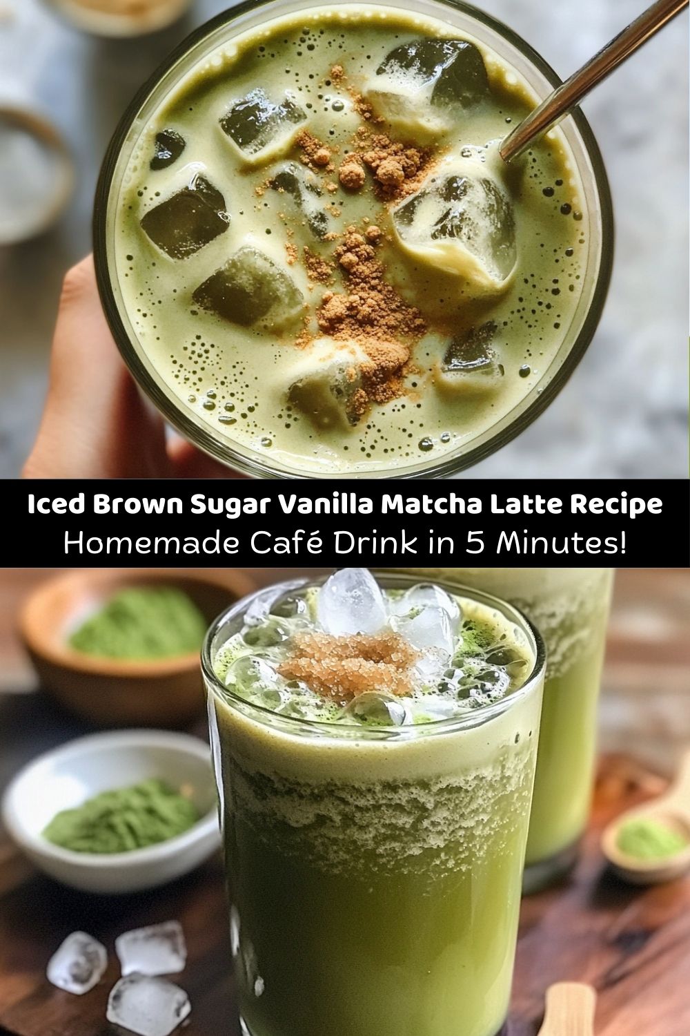 Iced Brown Sugar Vanilla Matcha Latte