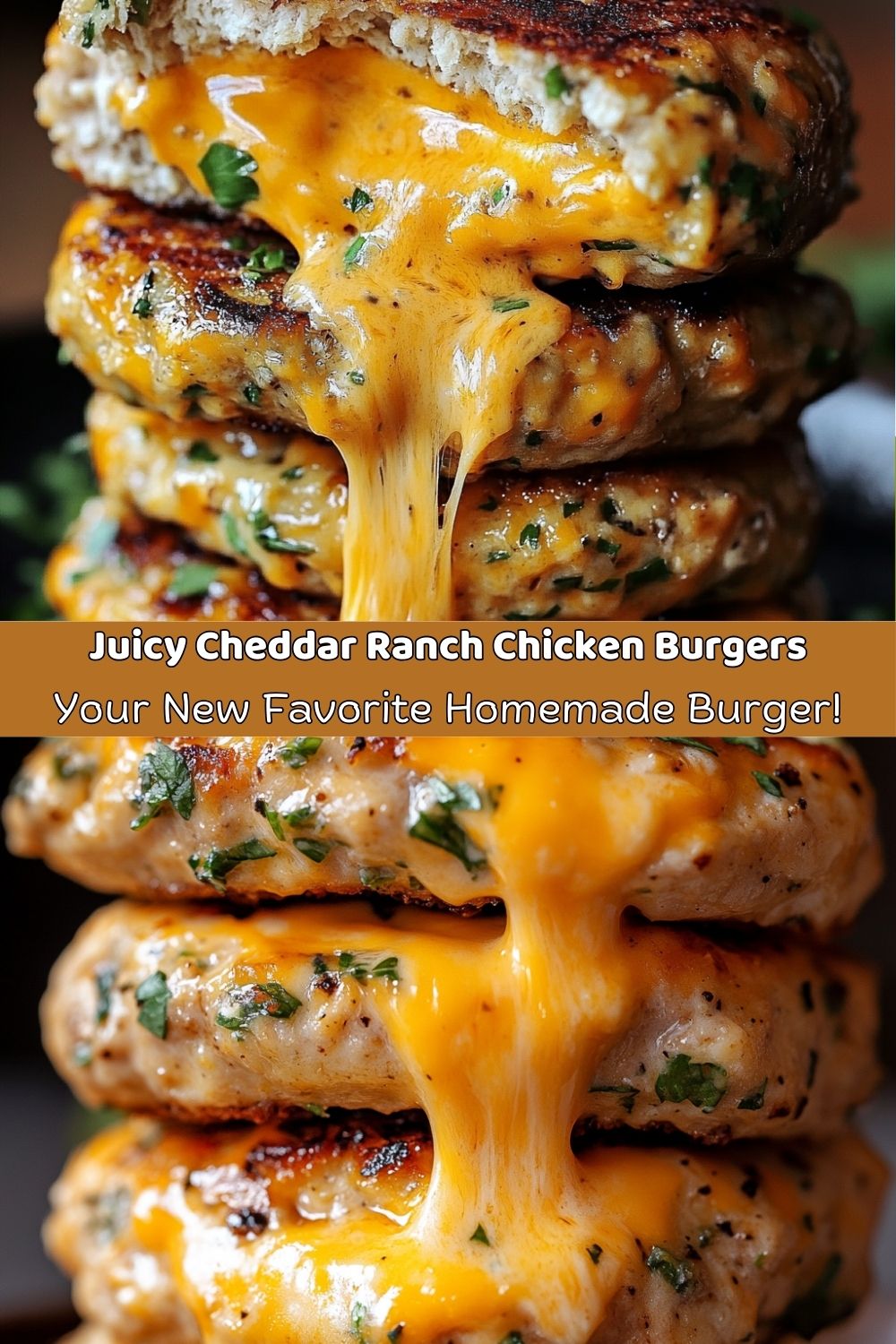 Juicy Cheddar Ranch Chicken Burgers