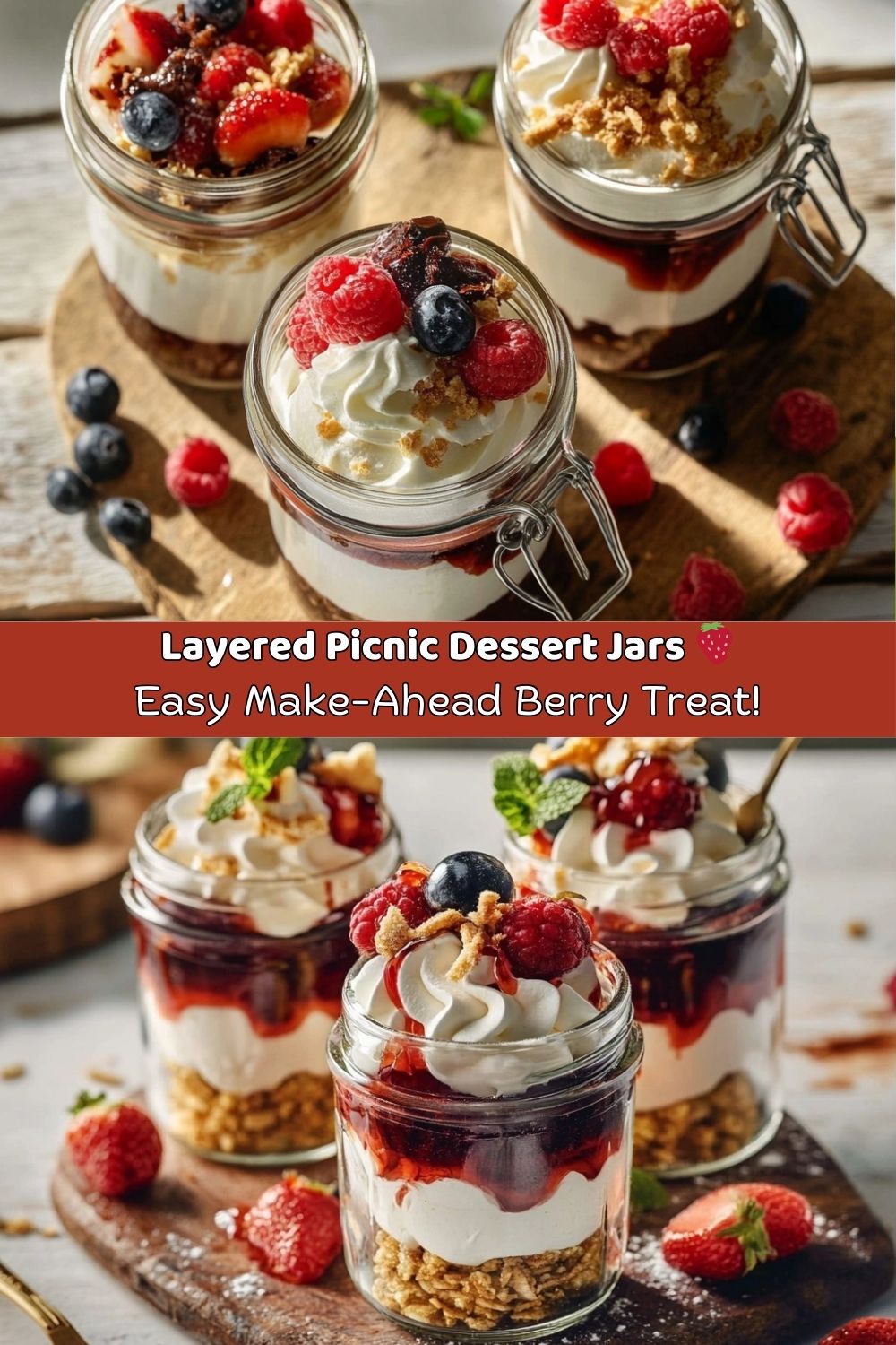 Layered Picnic Dessert Jars