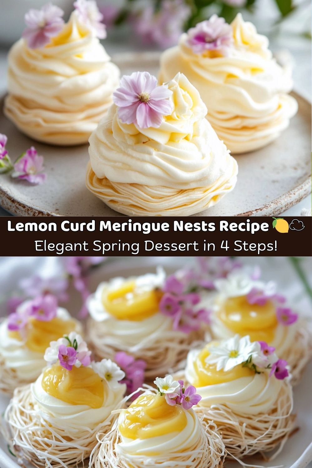Lemon Curd Meringue Nests
