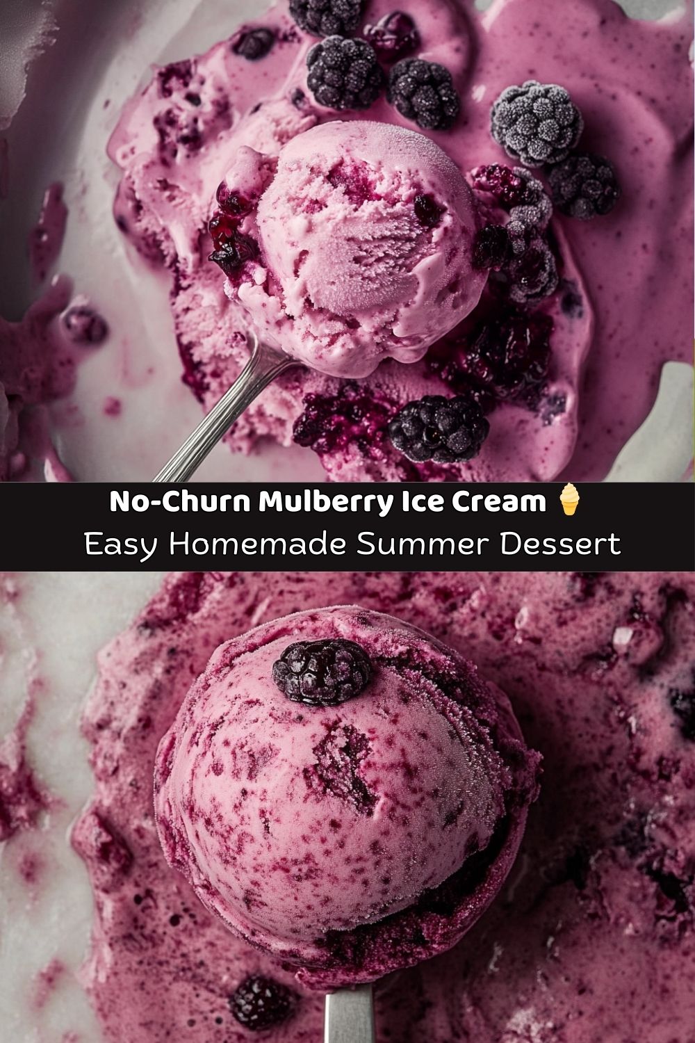 No-Churn Mulberry Ice Cream