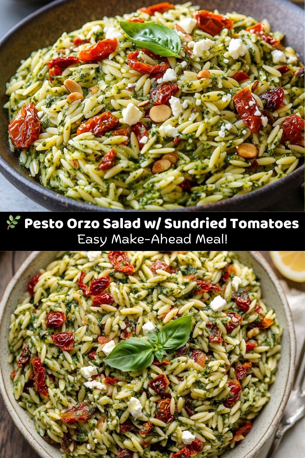 Pesto Orzo Salad with Sundried Tomatoes