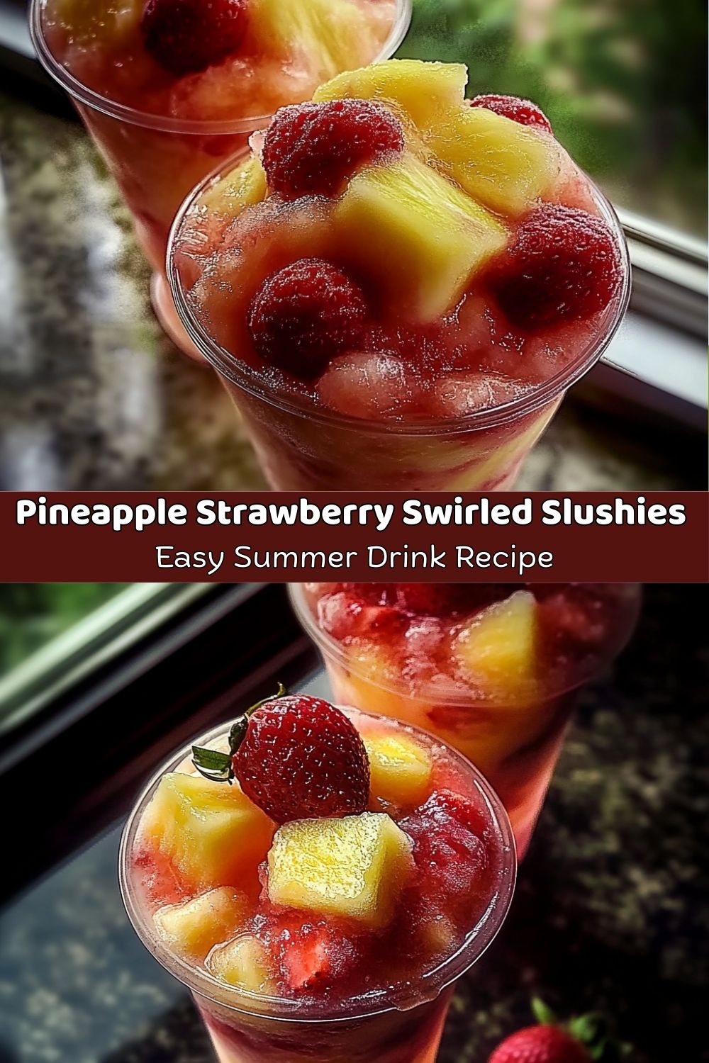 Pineapple Strawberry Slushies!