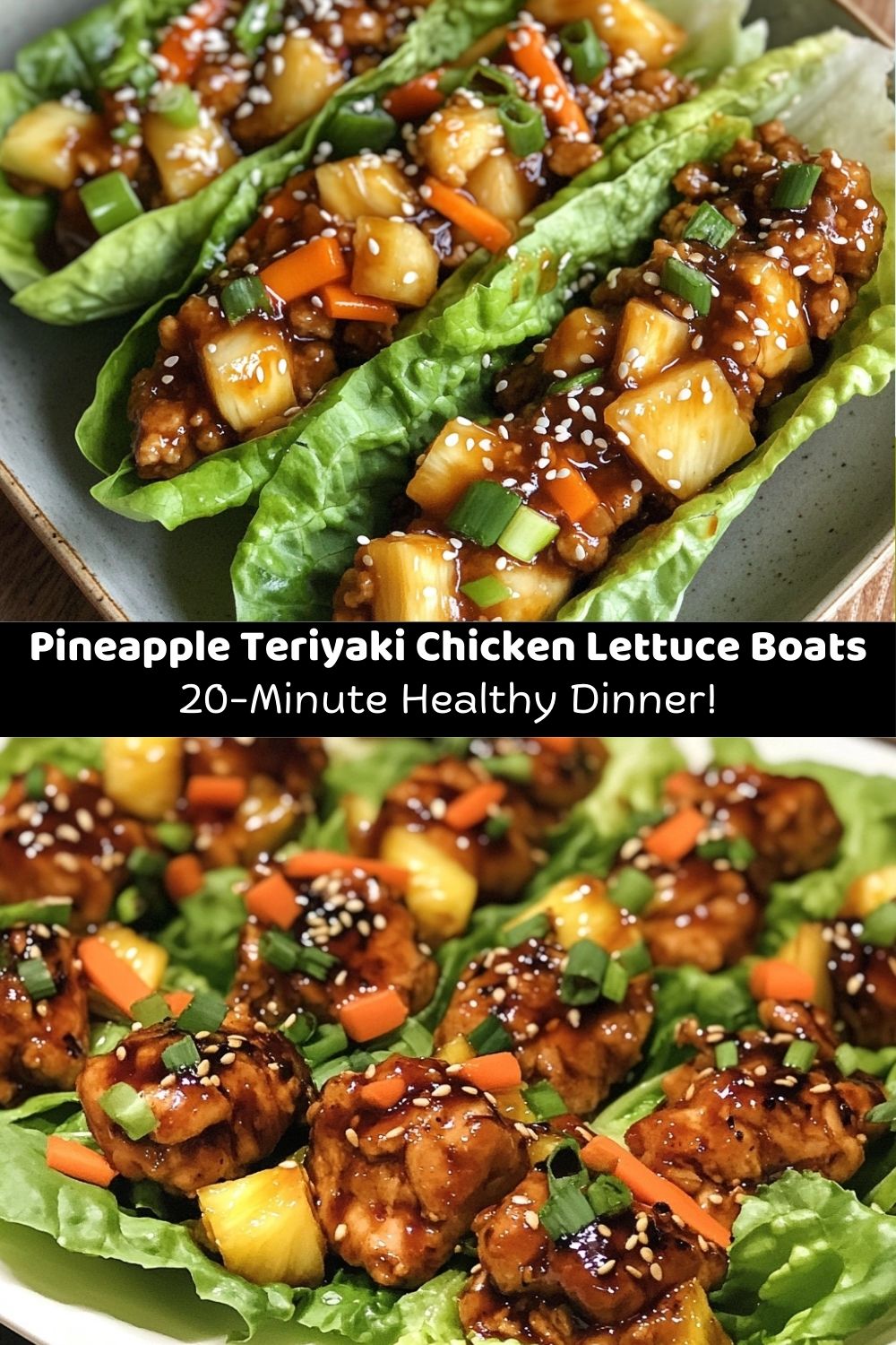 Pineapple Teriyaki Chicken Lettuce Boats