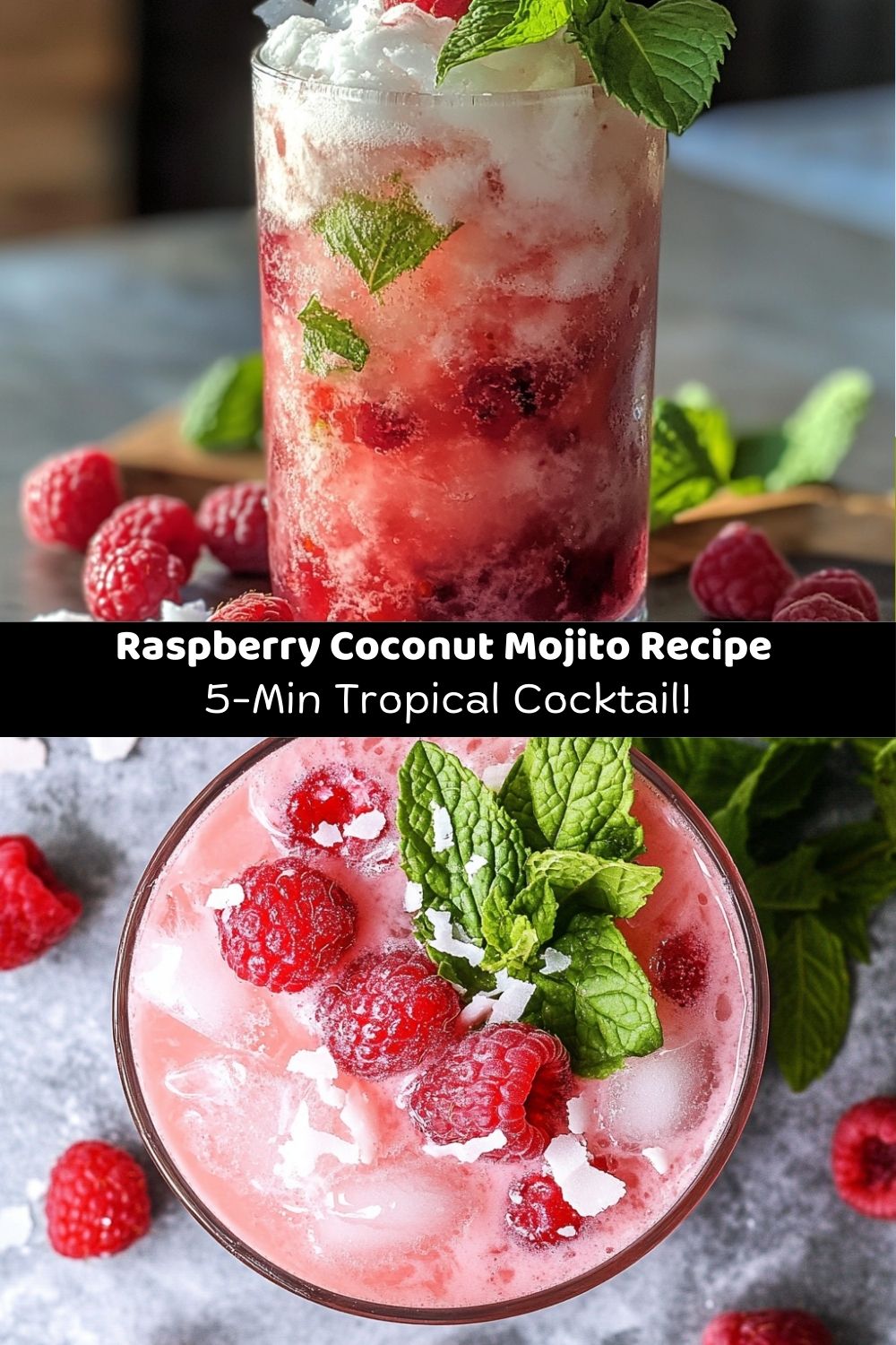 Refreshing Raspberry Coconut Mojito Magic