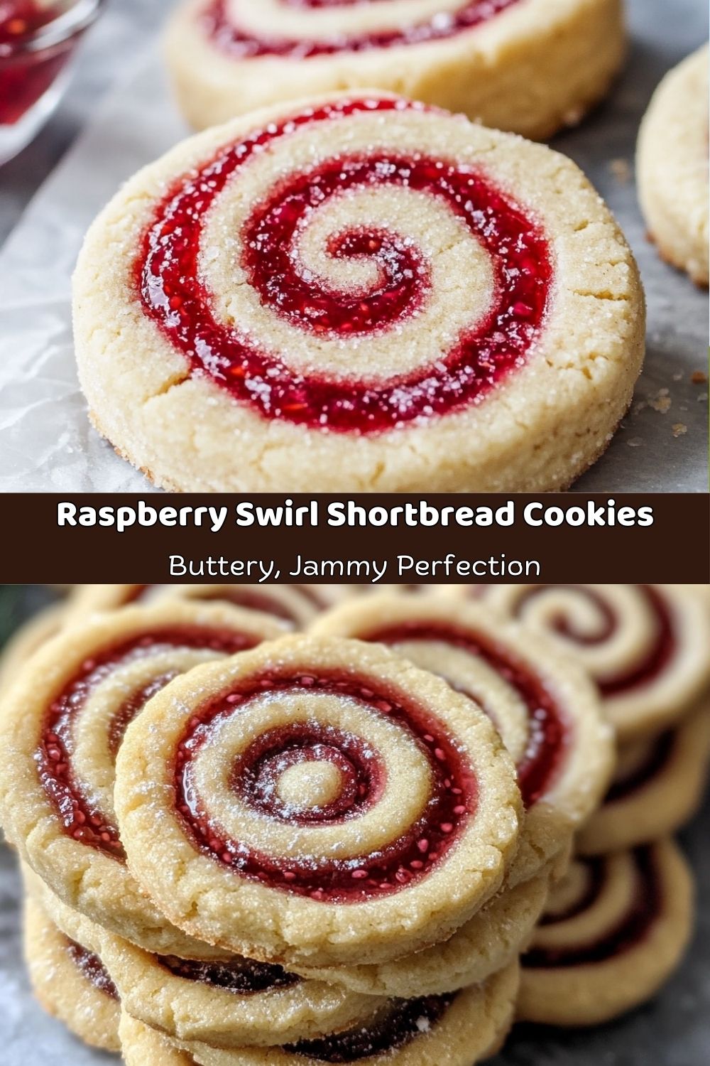 Raspberry Swirl Shortbread Cookies