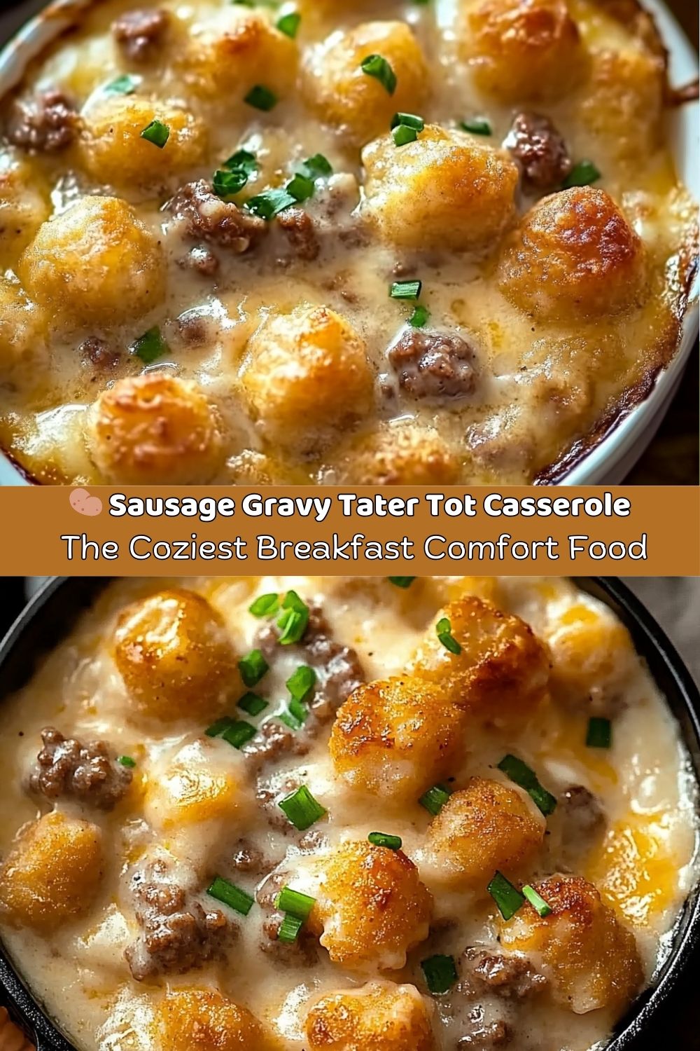 Sausage Gravy Tater Tot Casserole