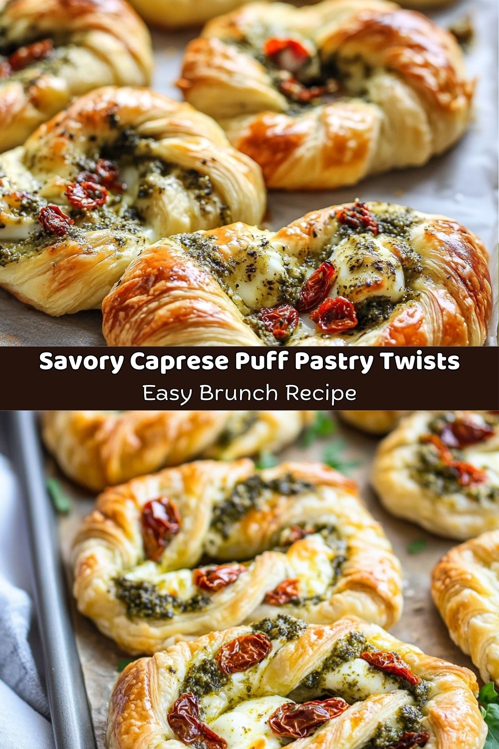 Savory Caprese Puff Pastry Twists