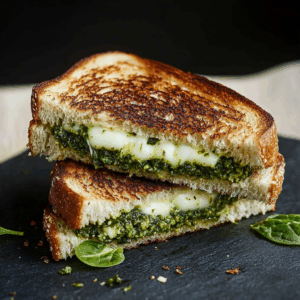Spinach Pesto Grilled Cheese Sandwich