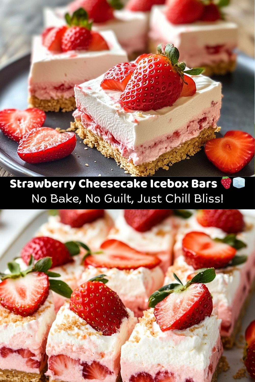 Strawberry Cheesecake Icebox Bars