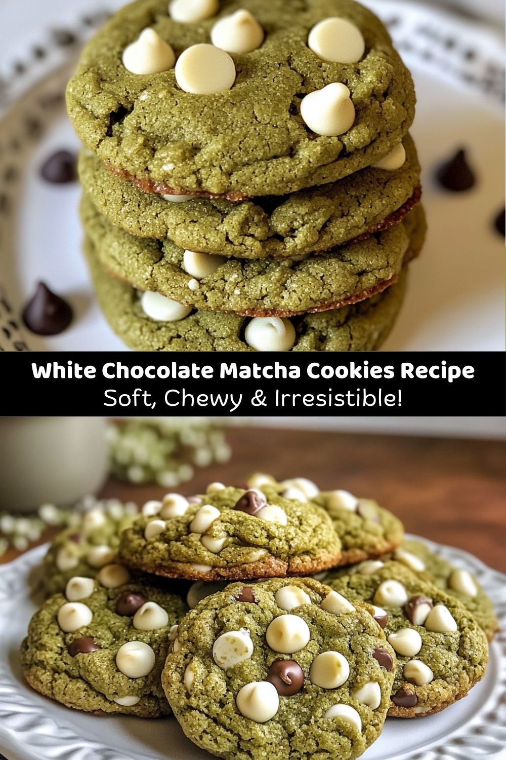 White Chocolate Chip Matcha Cookies