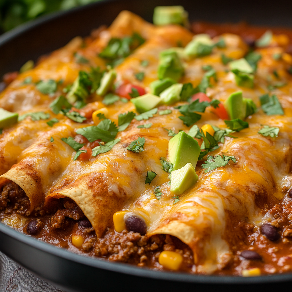Beef Skillet Enchiladas