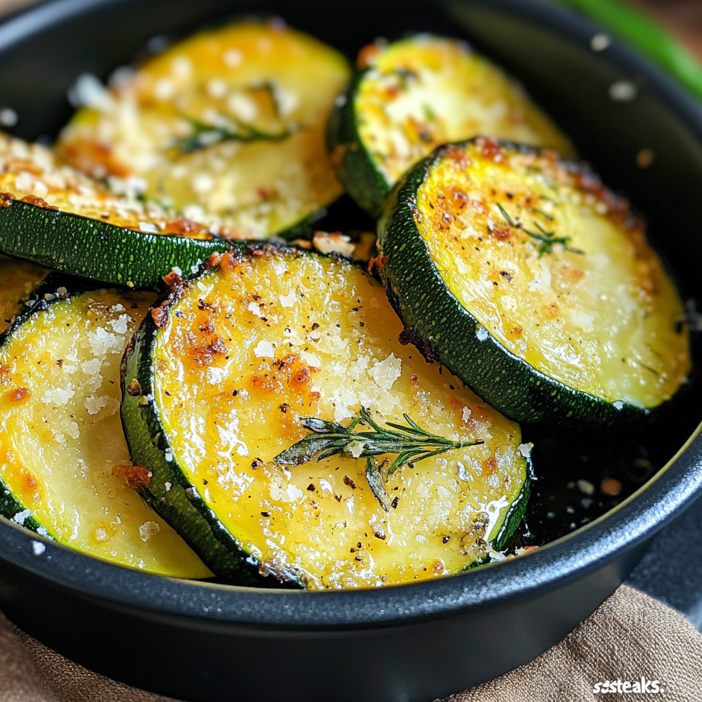 Cheesy Garlicky Zucchini Steaks
