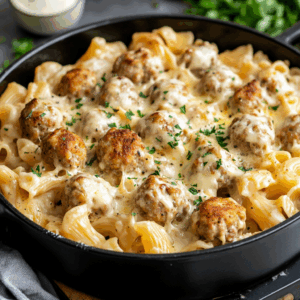 Swedish Meatball Pasta Bake