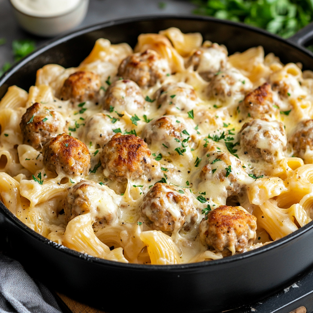 Swedish Meatball Pasta Bake