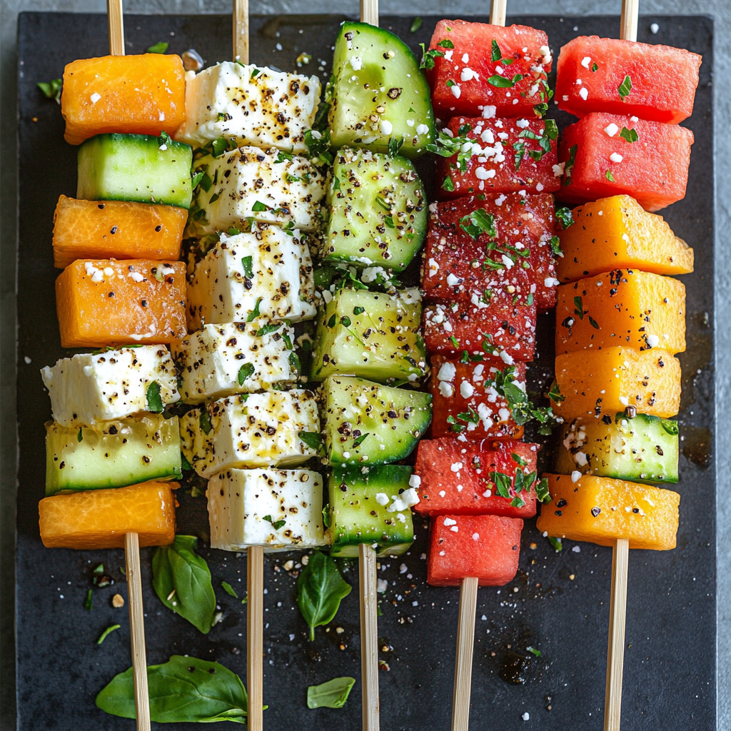 Summer Melon & Feta Skewers