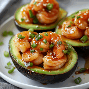Teriyaki Shrimp Stuffed Avocados