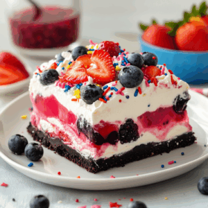Summer Berry Jello Lasagna
