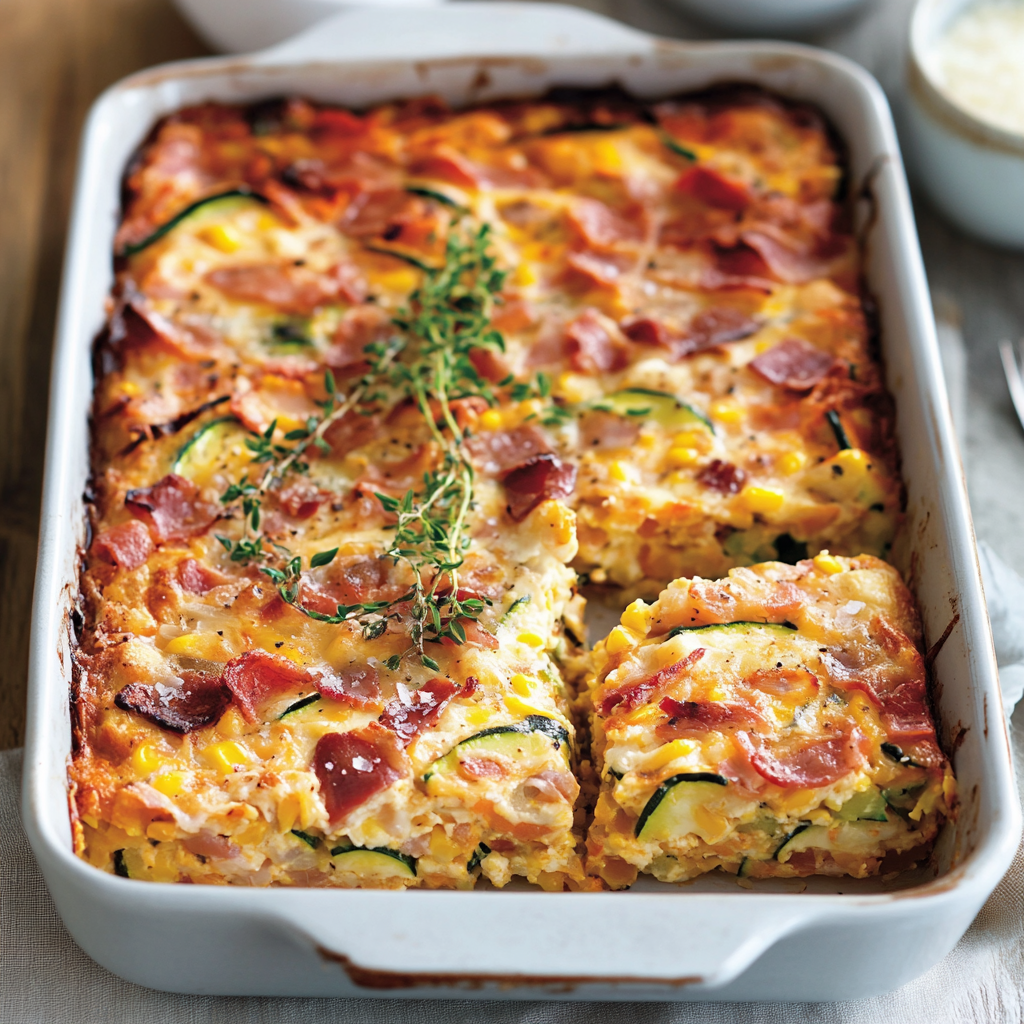 Bacon, Zucchini and Corn Slice