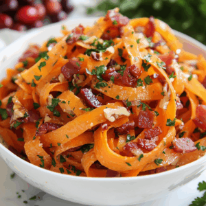 Carrot Ribbon Salad with Bacon & Pecan
