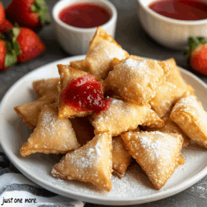 Deep-Fried Strawberry Cheesecake Stuffed Wonton Bites