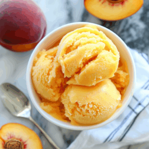 No-Churn Peach Sorbet