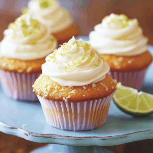 Coconut Cupcakes with Lime Buttercream Frosting