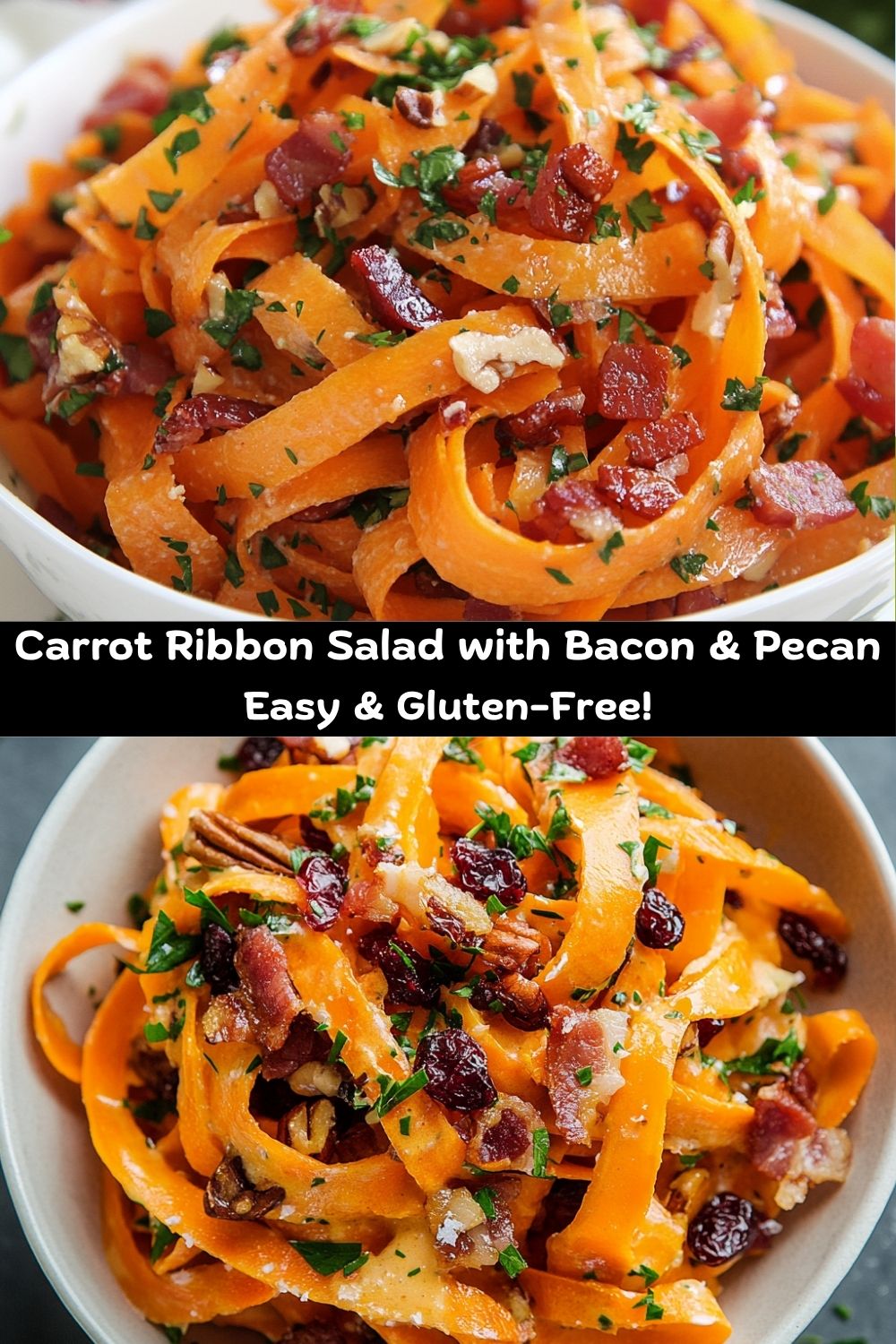 Carrot Ribbon Salad with Bacon & Pecan