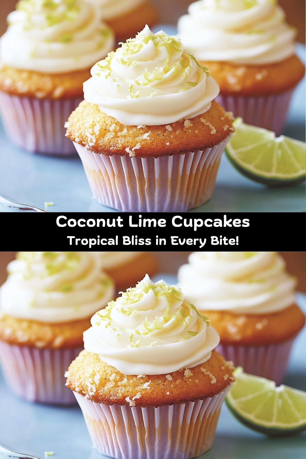 Coconut Cupcakes with Lime Buttercream Frosting