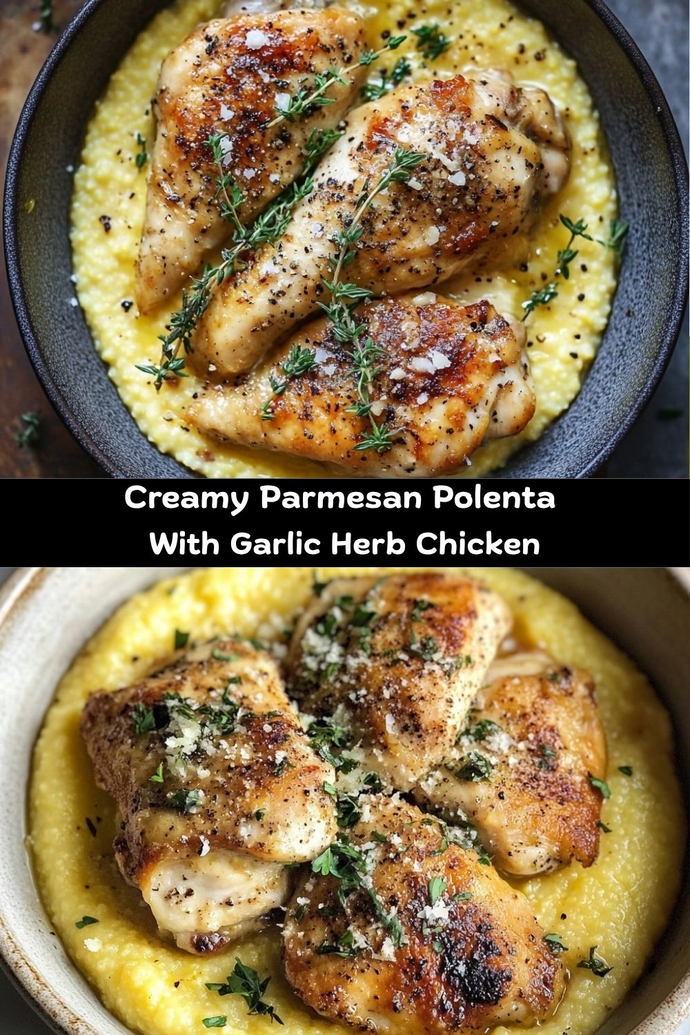 Creamy Polenta with Garlic Herb Chicken