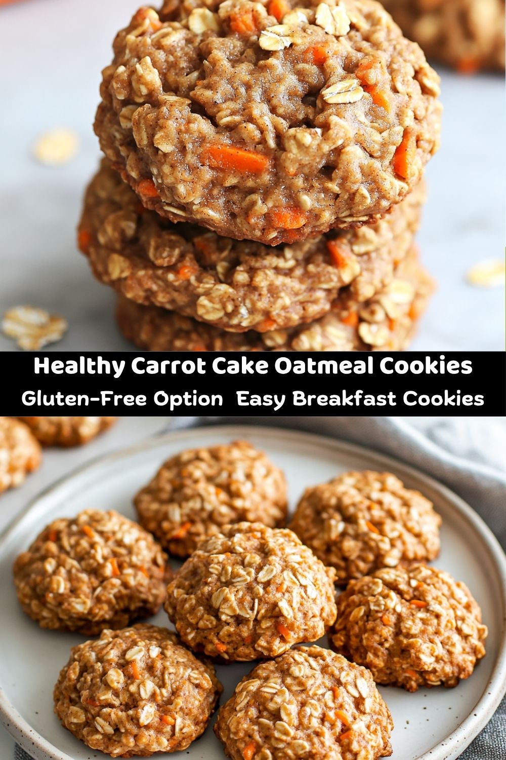 Healthy Carrot Cake Oatmeal Cookies
