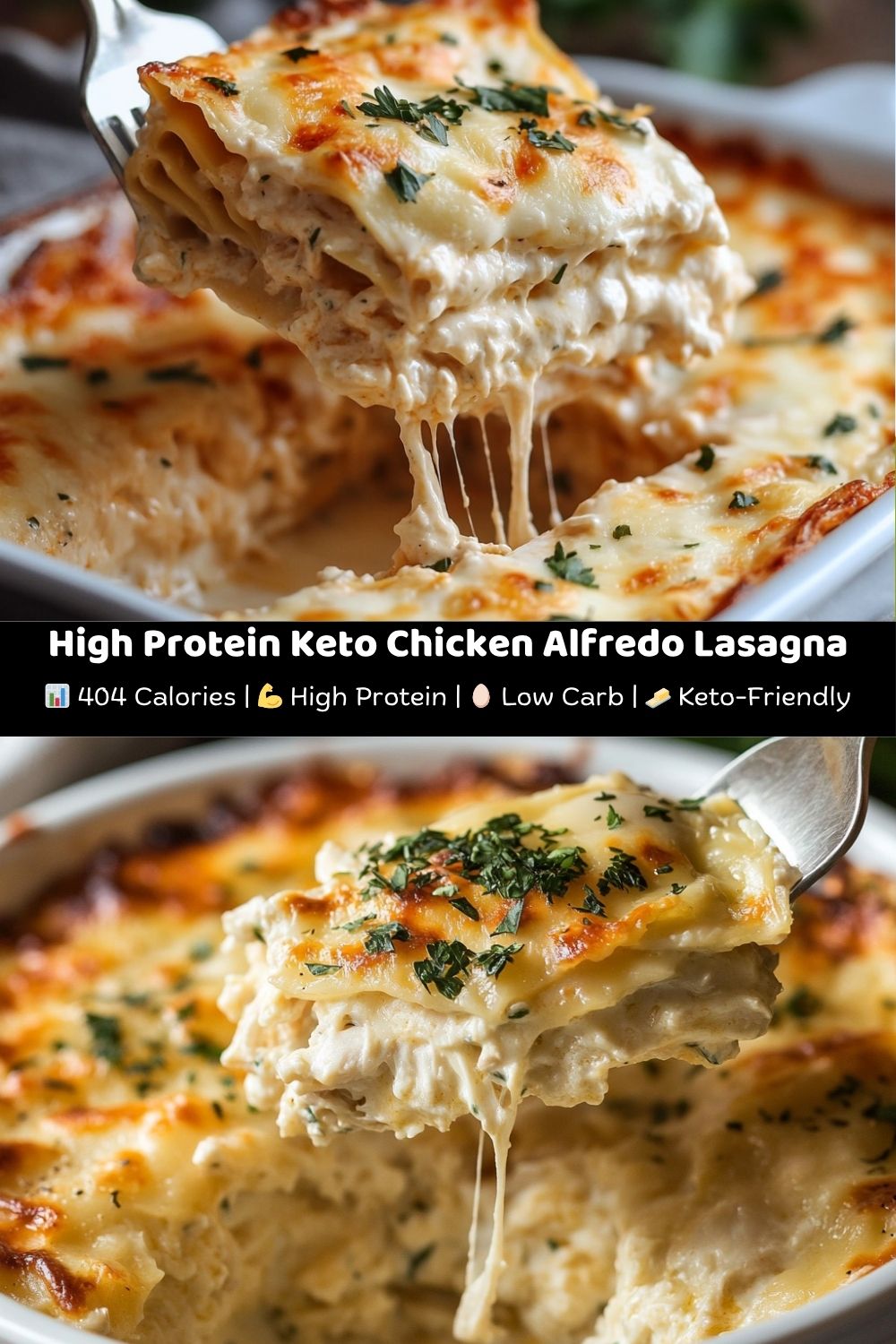High Protein Keto Chicken Alfredo Lasagna