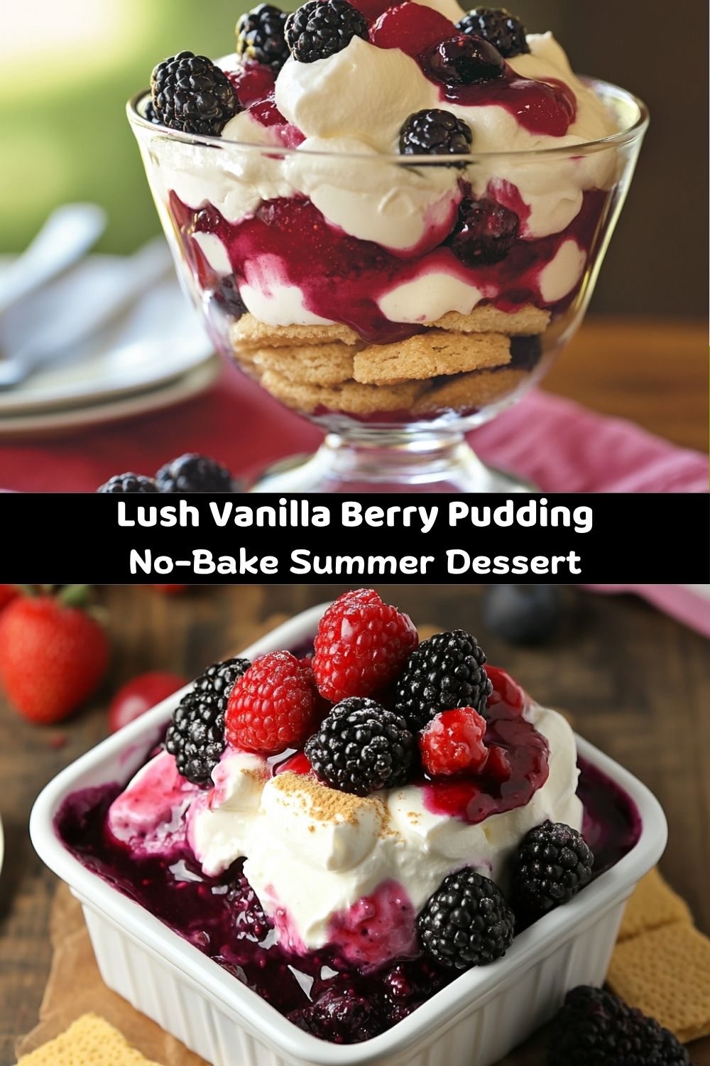 Lush Vanilla Berry Pudding