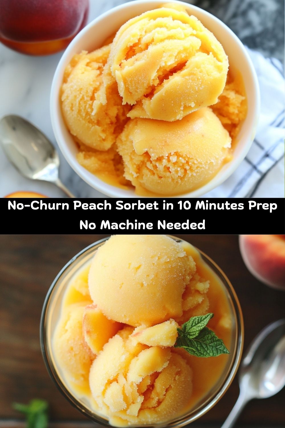No-Churn Peach Sorbet