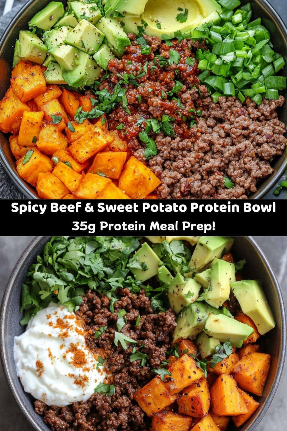 Spicy Ground Beef & Sweet Potato Protein Bowl