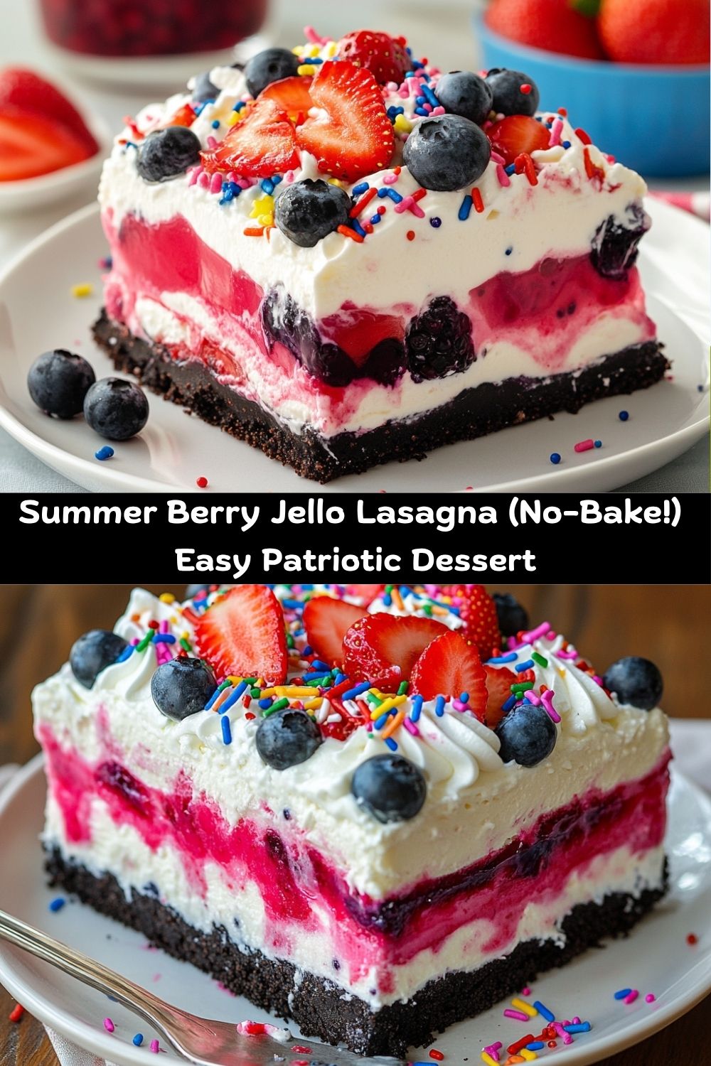Summer Berry Jello Lasagna