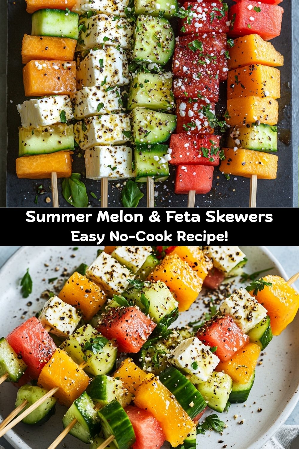 Summer Melon & Feta Skewers