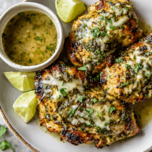 Grilled Salsa Verde Pepper Jack Chicken