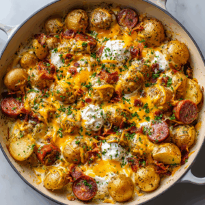 Cheesy Ranch Potatoes with Smoked Sausage