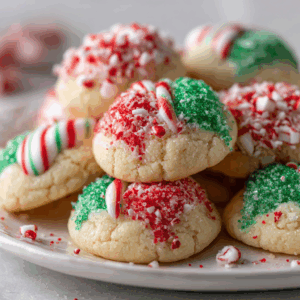 Candy Cane Kiss Cookies