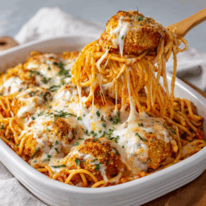 Lazy Chicken Baked Spaghetti