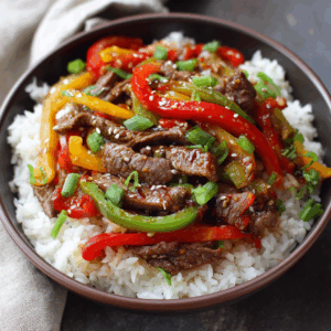 Beef and Pepper Rice Bowl