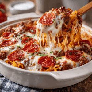 Cheesy Baked Pizza Casserole