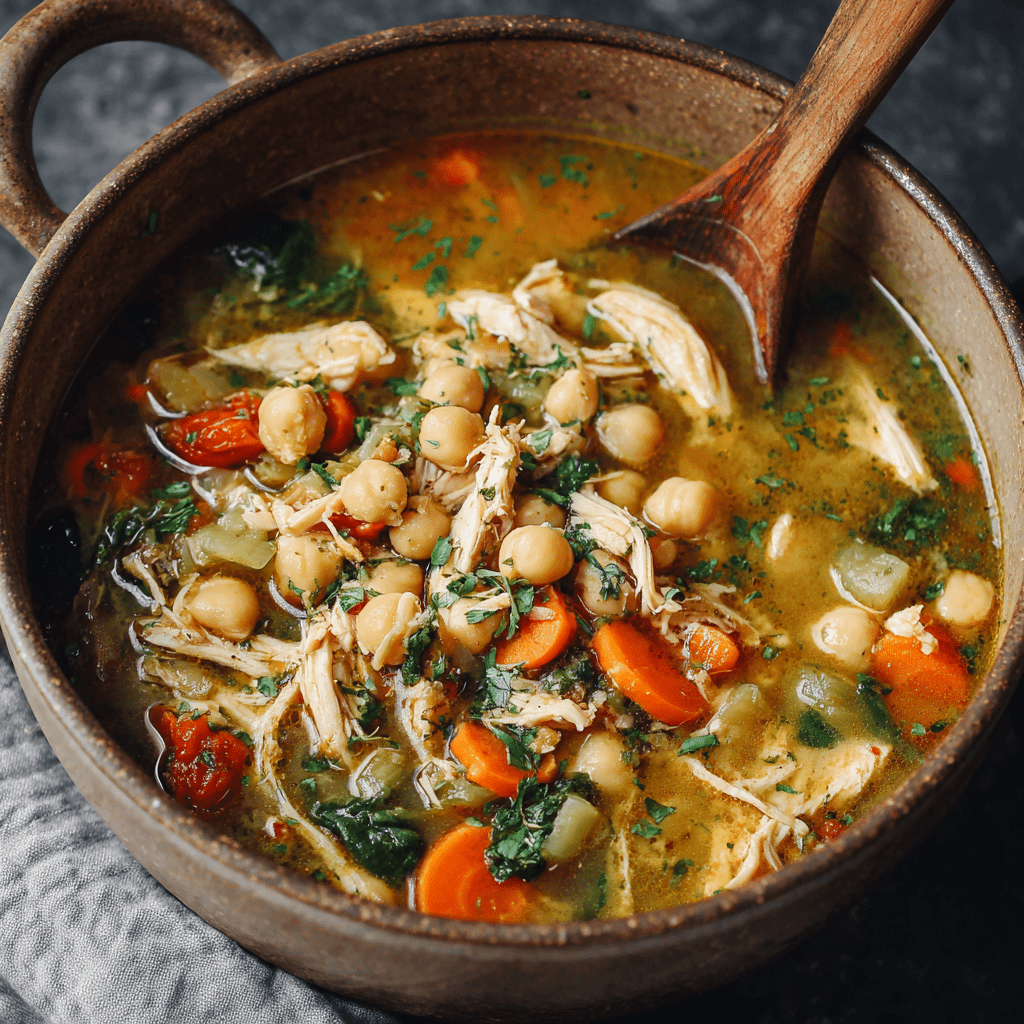 High-Protein Chicken & Chickpea Soup