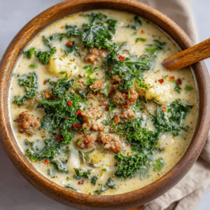 Cozy Cauliflower Sausage Kale Soup