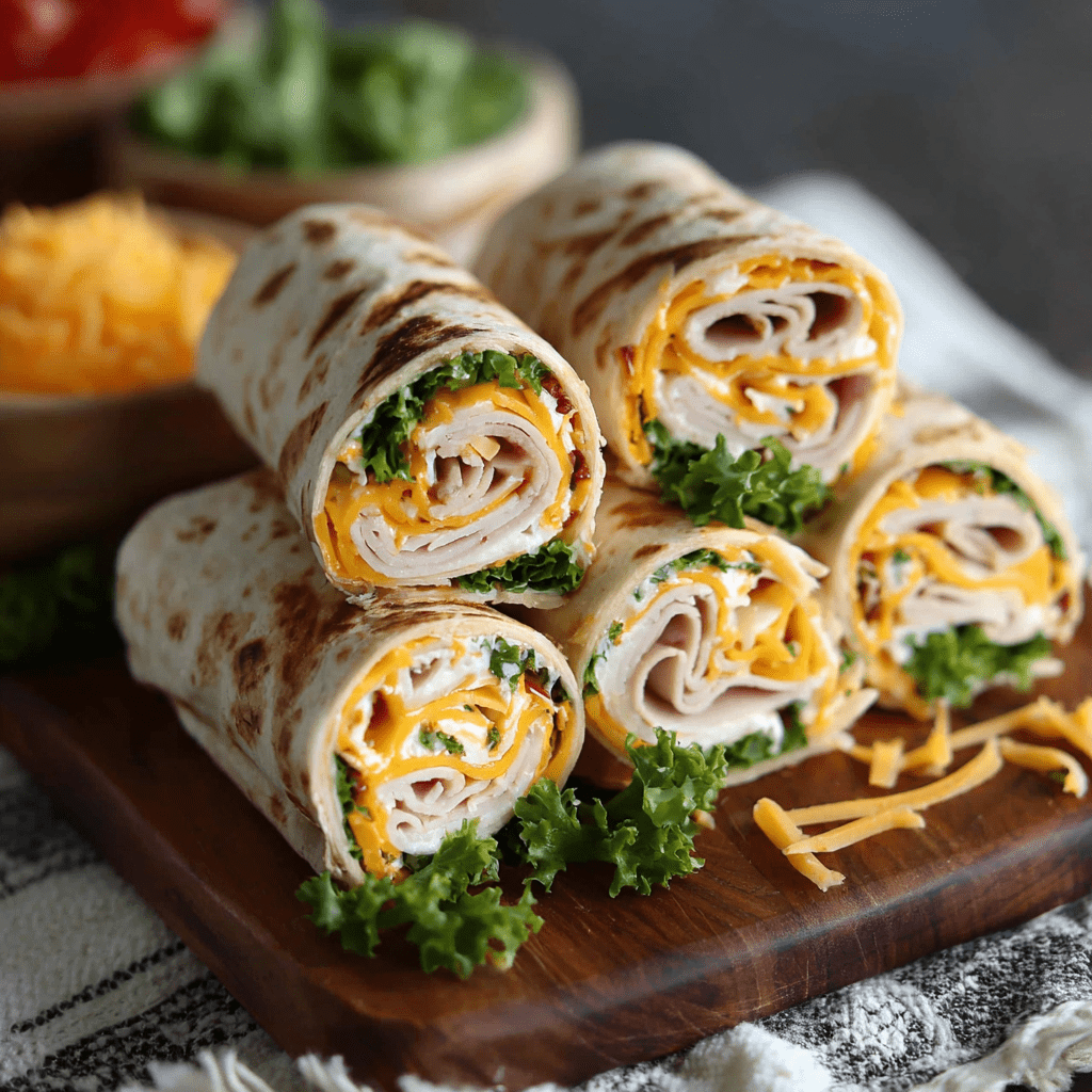 Turkey Cheddar Lunch Roll Ups