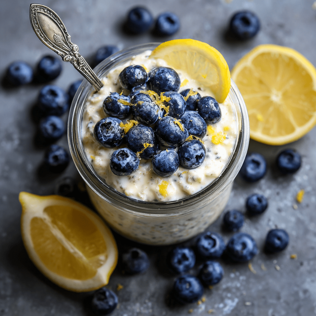 Blueberry Lemon Cheesecake Overnight Oats