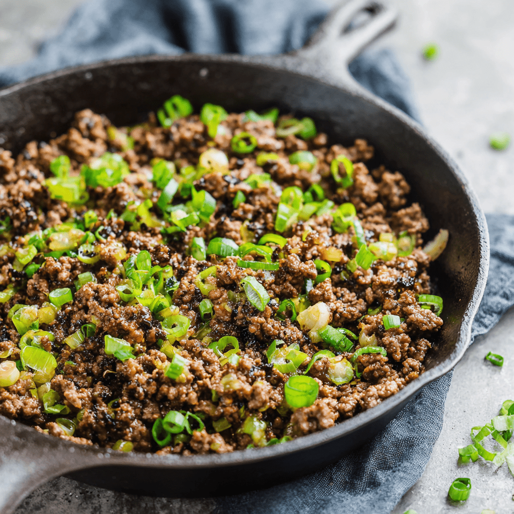 Garlic Butter Minced Beef Skillet