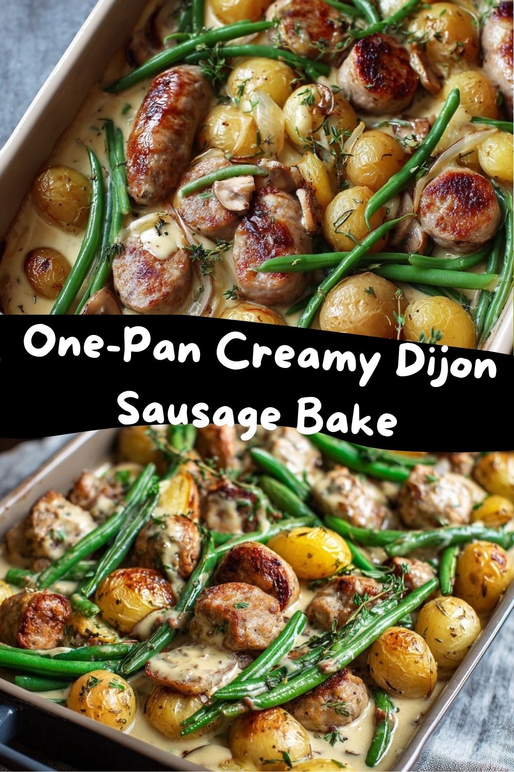Dijon Sausage & Baby Potatoes Bake